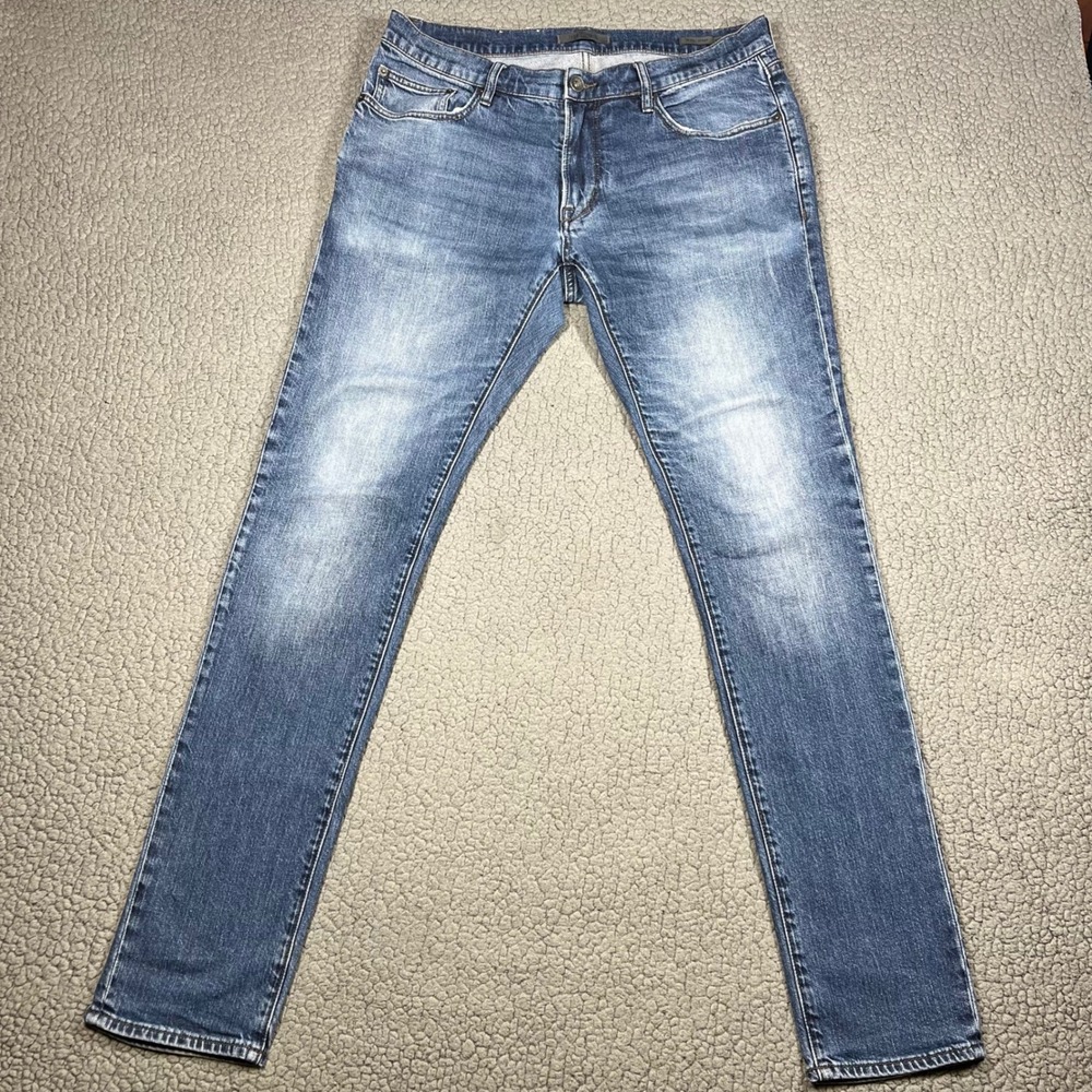 John Varvatos JV 703 Skinny Jeans Mens 33 Blue Denim Medium Wash Stretch J703CZ1